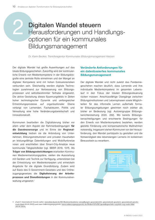 Publikation "Ansätze zur digitalen Transformation für Bildungslandschaften", S. 10